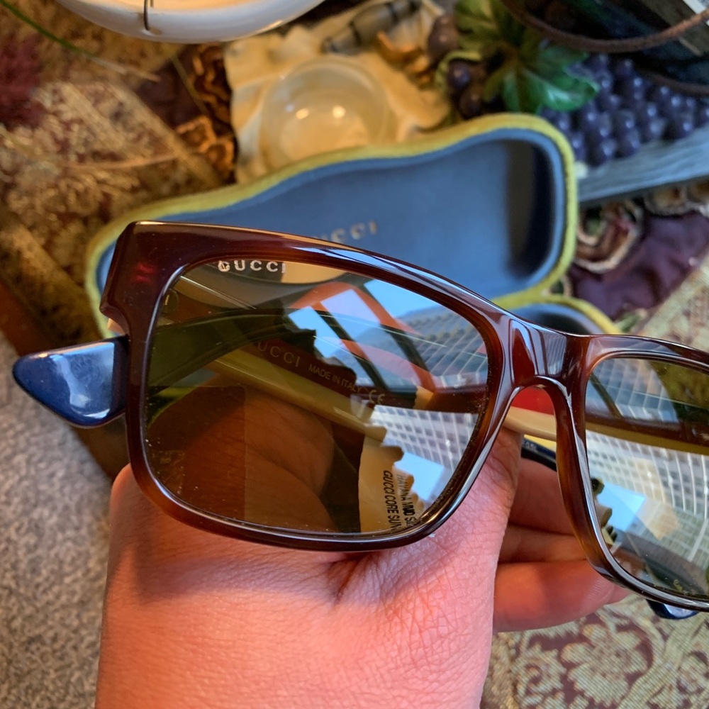Authentic GUCCI 56 Rectangular Acetate logo UNISEX Sunglasses - Picture 12 of 14